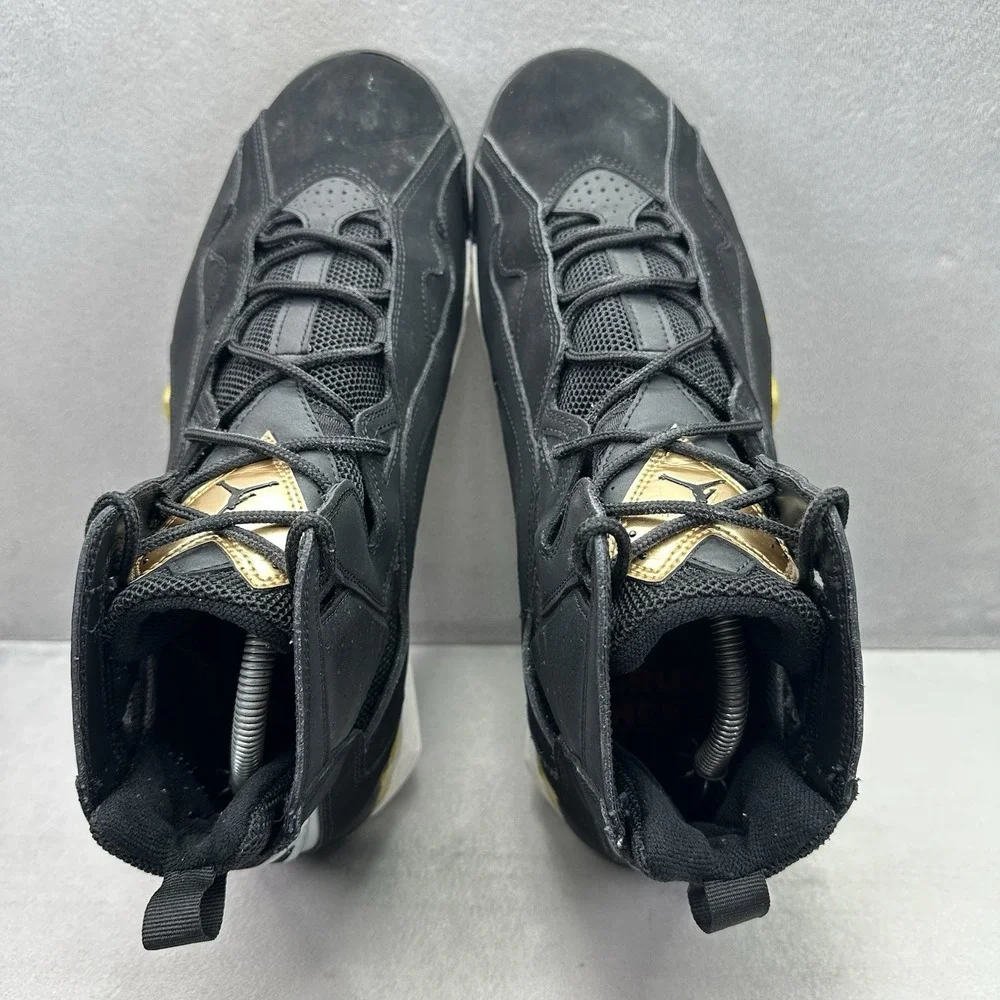 Jordan True Flight Mens Size 11.5 Shoes Black / Metallic Gold Casual Sneakers